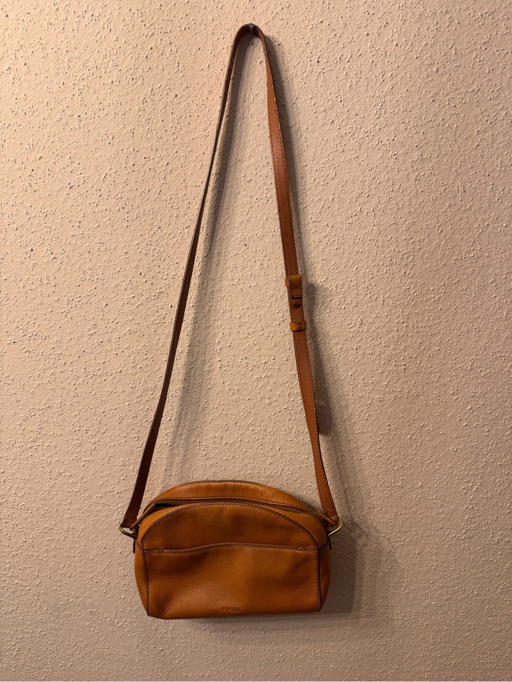 Fossil Cognac Leather Crossbody Purse
